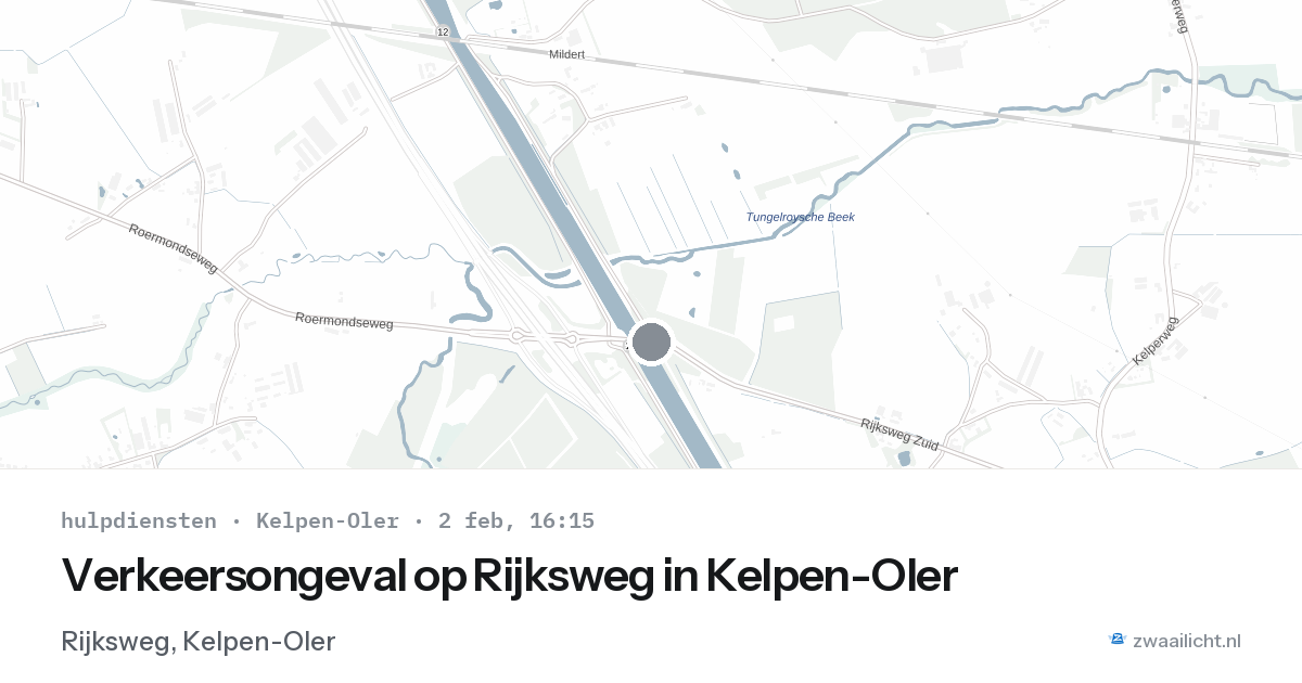 Verkeersongeval op Rijksweg in Kelpen-Oler — 2 feb 2026