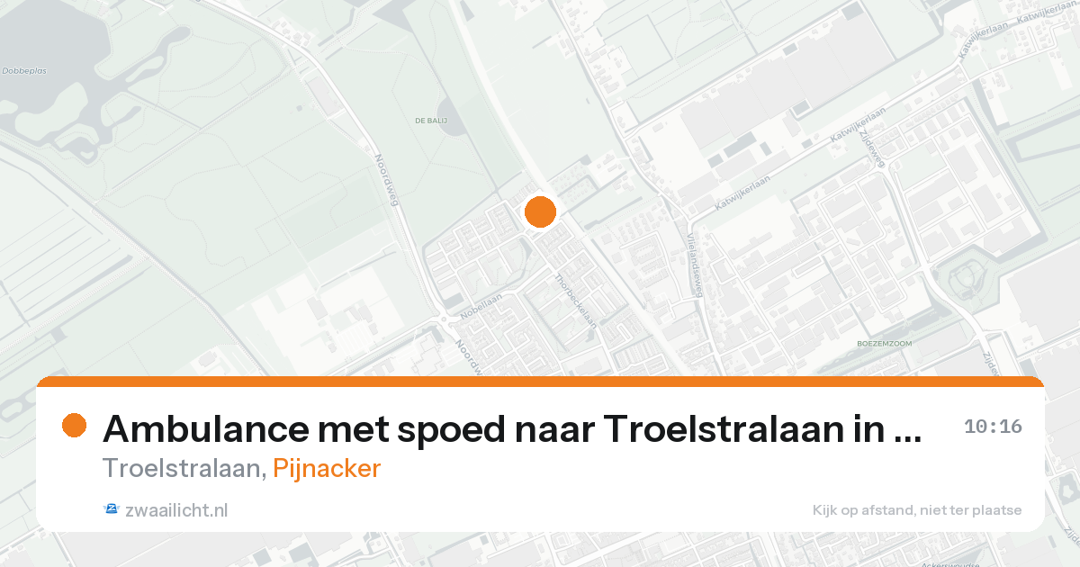 Ambulance met spoed naar Troelstralaan in Pijnacker — 25 aug 2026