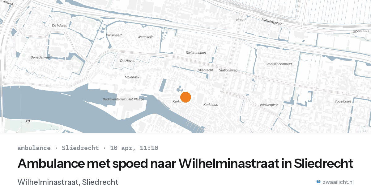 Ambulance met spoed naar Wilhelminastraat in Sliedrecht — 10 apr 2026