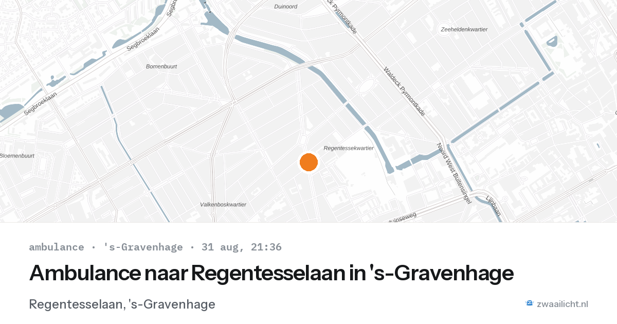 Ambulance naar Regentesselaan in 's-Gravenhage — 31 aug 2026