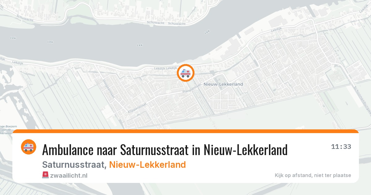 Ambulance naar Saturnusstraat in Nieuw-Lekkerland — 25 mrt 2026