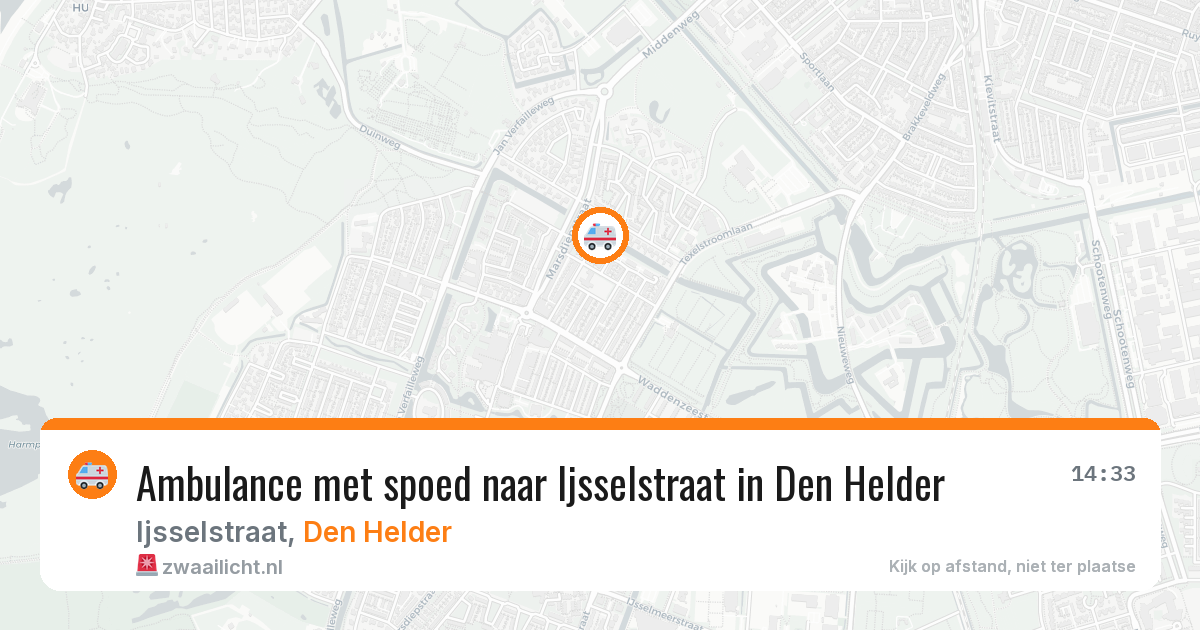 Ambulance met spoed naar Ijsselstraat in Den Helder — 13 aug 2026