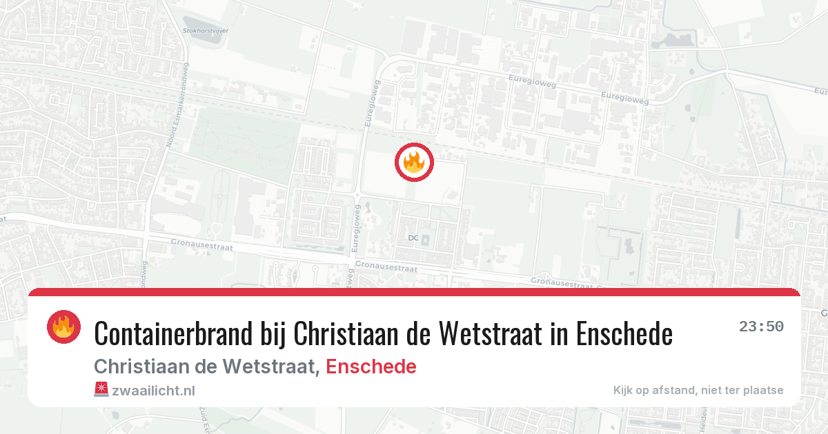 Containerbrand bij Christiaan de Wetstraat in Enschede — 5 jul 2026