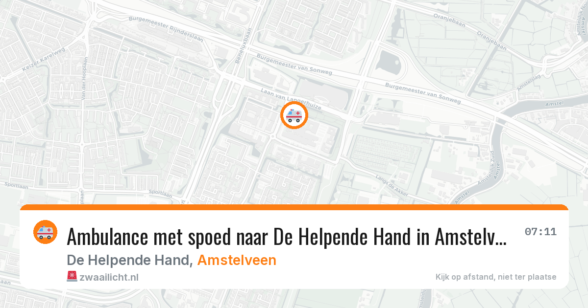 Ambulance met spoed naar De Helpende Hand in Amstelveen — 11 aug 2026