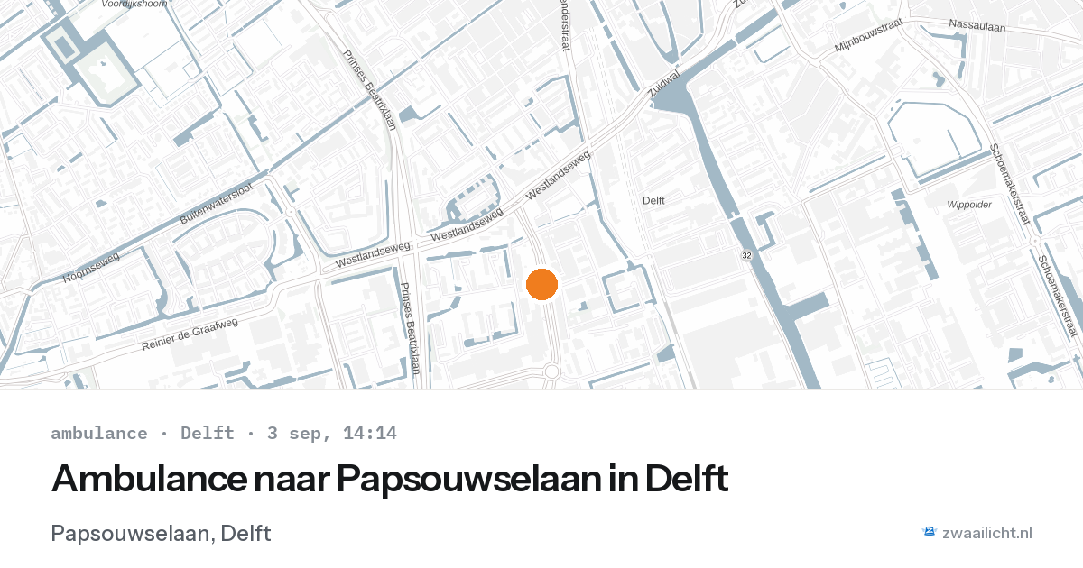 Ambulance naar Papsouwselaan in Delft — 3 sep 2026