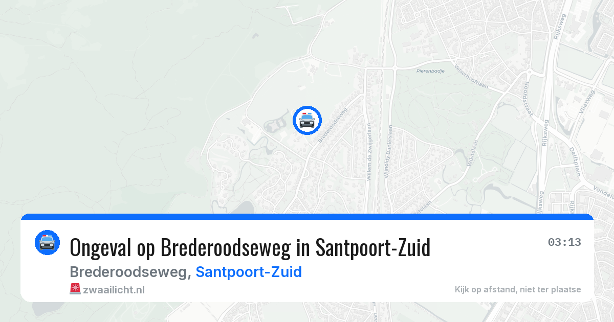 Ongeval op Brederoodseweg in Santpoort-Zuid — 1 aug 2026