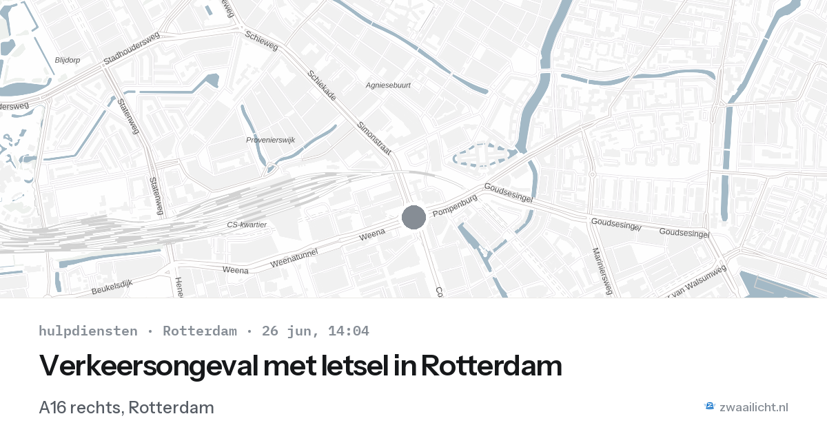 Verkeersongeval met letsel in Rotterdam — 26 jun 2026