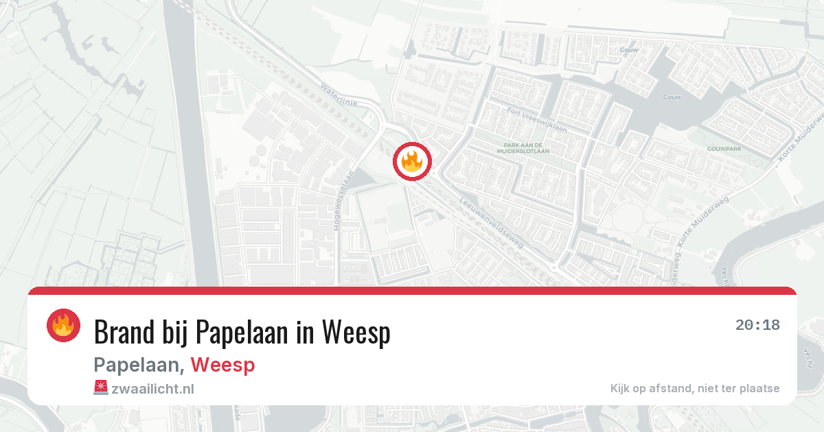 Brand bij Papelaan in Weesp — 31 mrt 2026