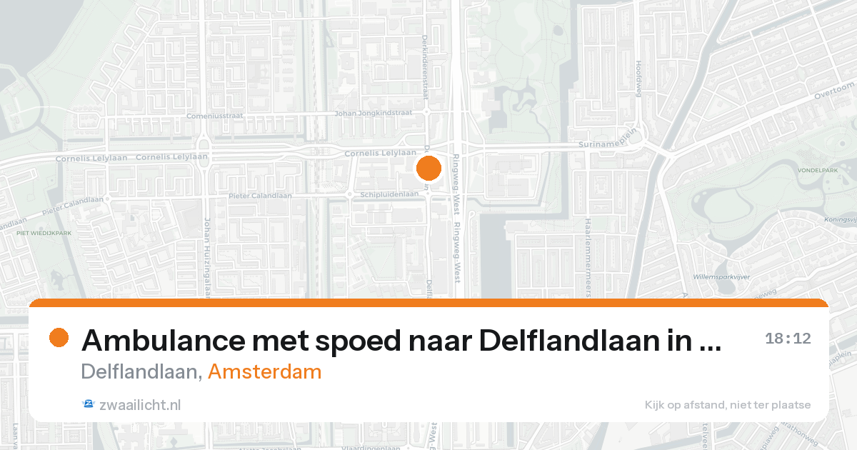 Ambulance met spoed naar Delflandlaan in Amsterdam — 23 aug 2026