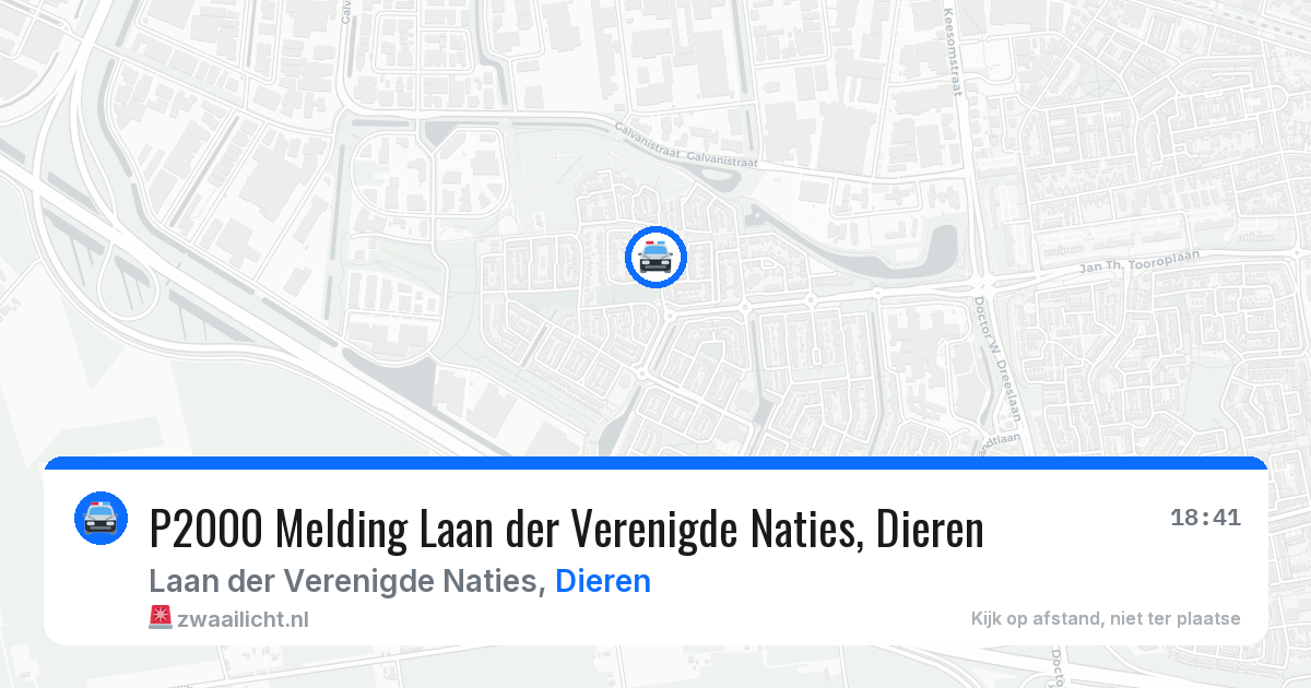 P2000 Melding Laan der Verenigde Naties, Dieren — 30 mrt 2026