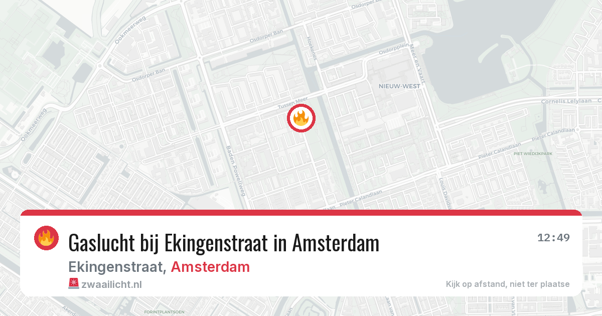 Gaslucht bij Ekingenstraat in Amsterdam — 1 jun 2026