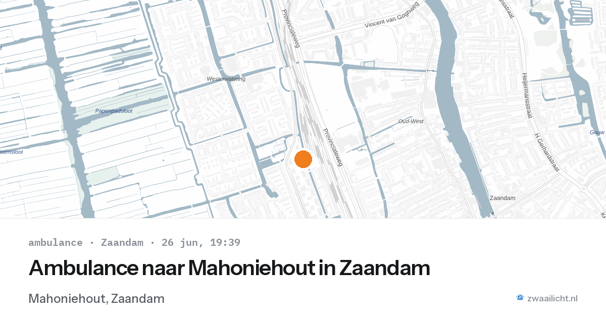 Ambulance naar Mahoniehout in Zaandam — 26 jun 2026