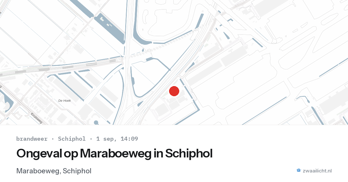 Ongeval op Maraboeweg in Schiphol — 1 sep 2026