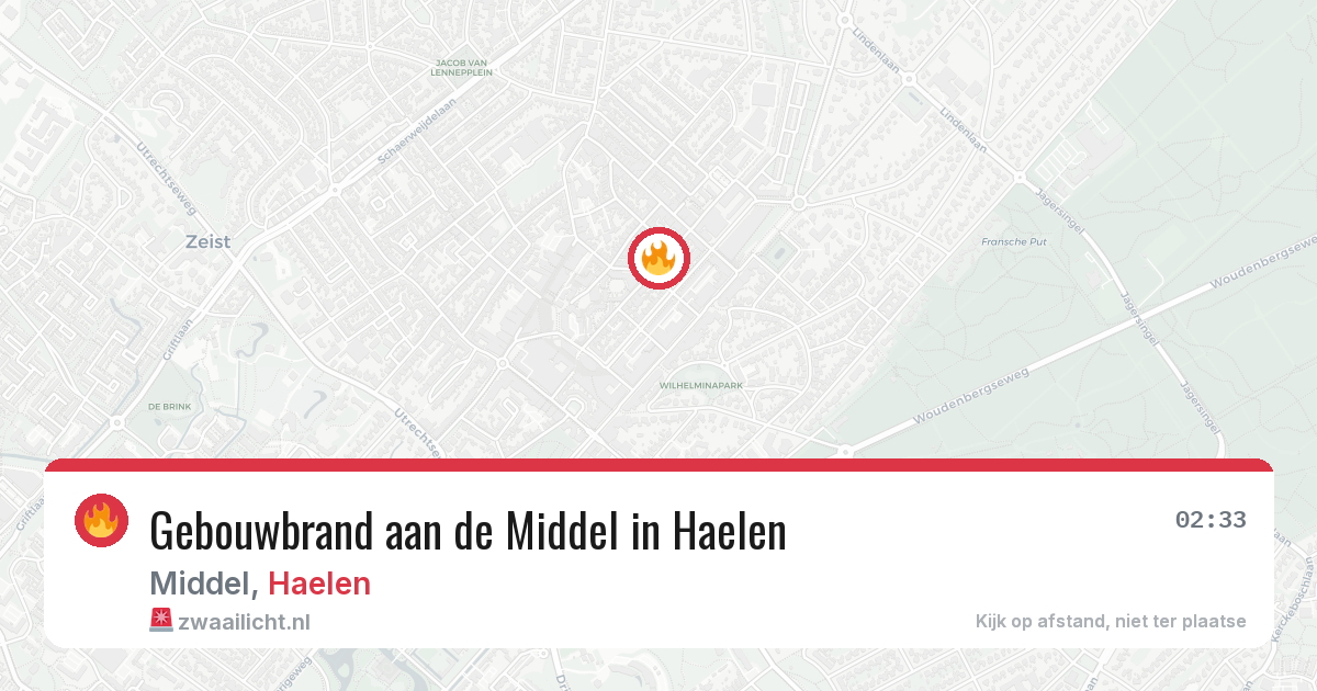 Gebouwbrand aan de Middel in Haelen — 29 jan 2026