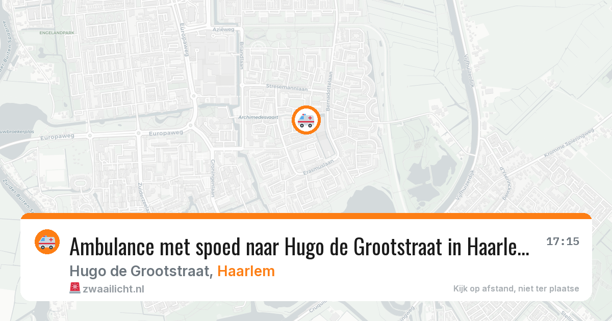 Ambulance met spoed naar Hugo de Grootstraat in Haarlem — 2 apr 2026
