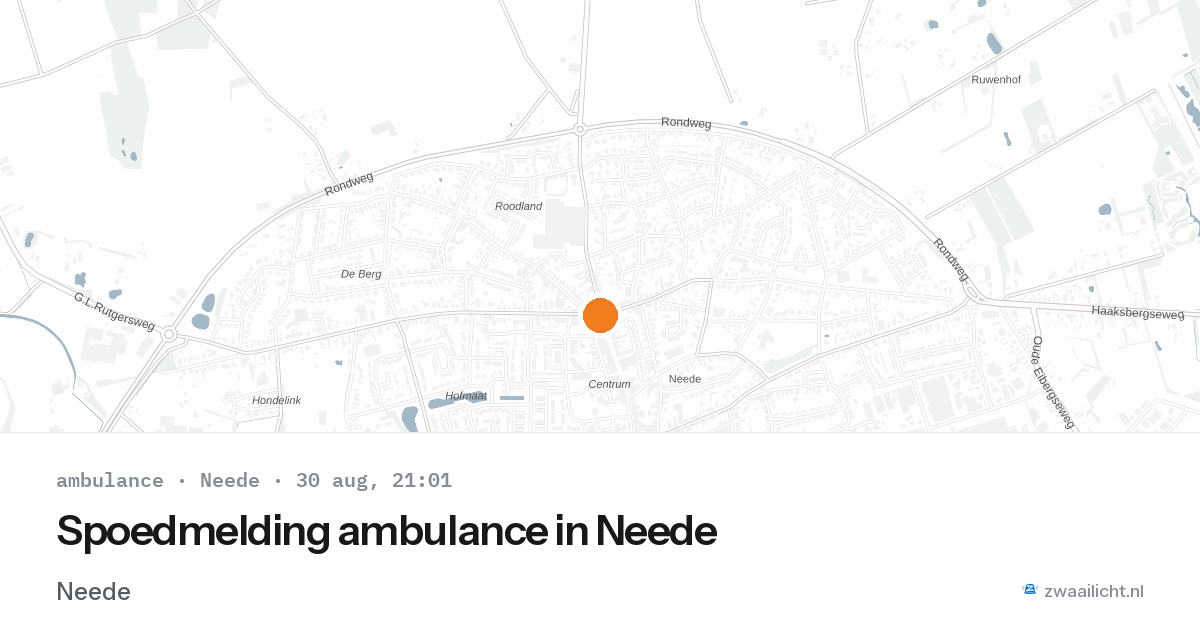 Spoedmelding ambulance in Neede — 30 aug 2026
