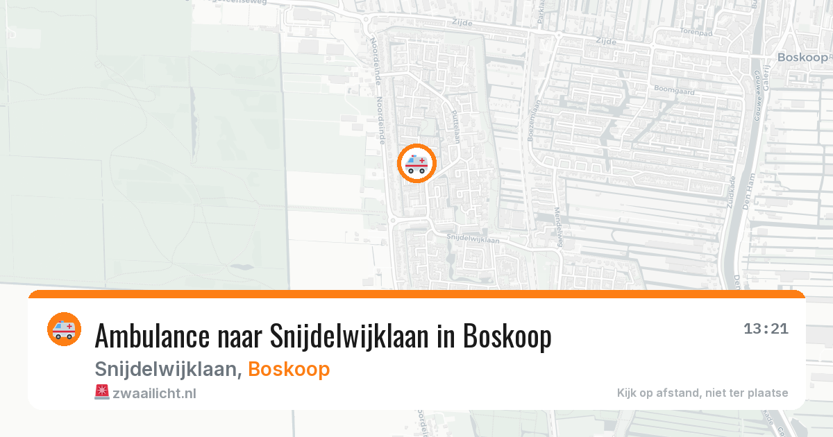 Ambulance naar Snijdelwijklaan in Boskoop — 27 jul 2026