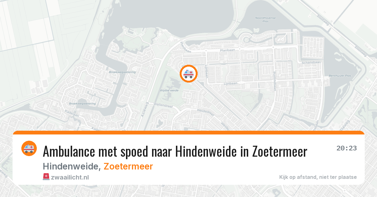 Ambulance met spoed naar Hindenweide in Zoetermeer — 12 aug 2026