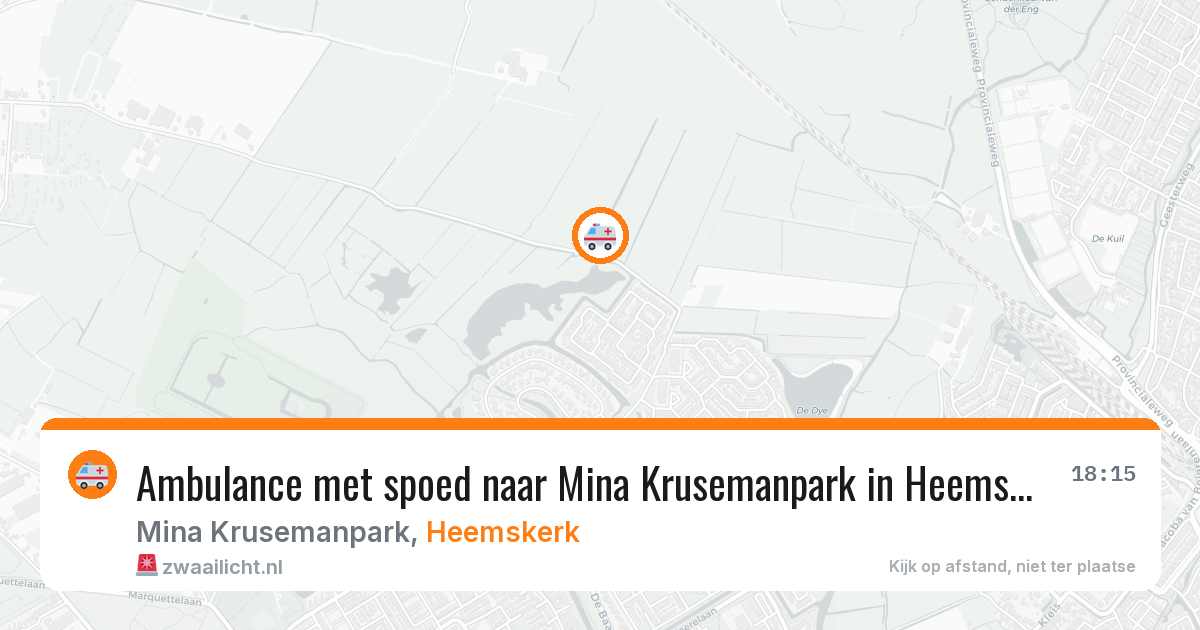 Ambulance met spoed naar Mina Krusemanpark in Heemskerk — 25 mrt 2026
