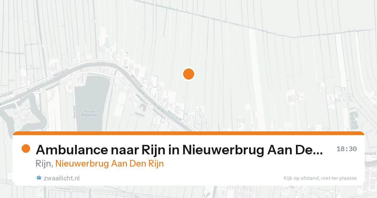 Ambulance naar Rijn in Nieuwerbrug Aan Den Rijn — 22 aug 2026