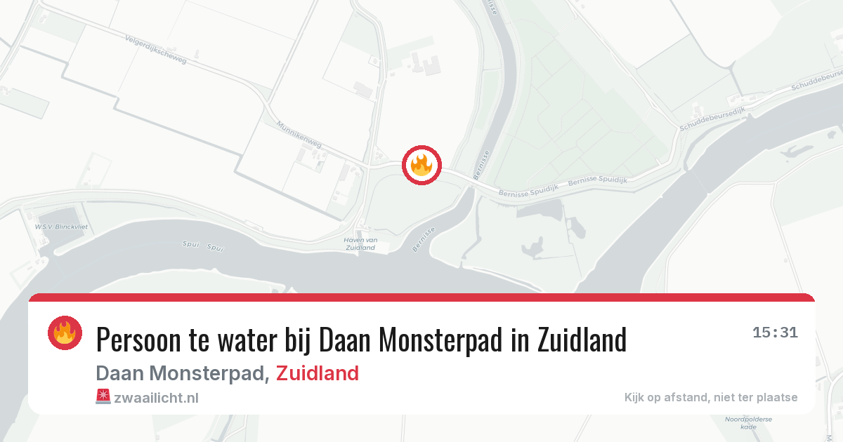 Persoon te water bij Daan Monsterpad in Zuidland — 12 jul 2026