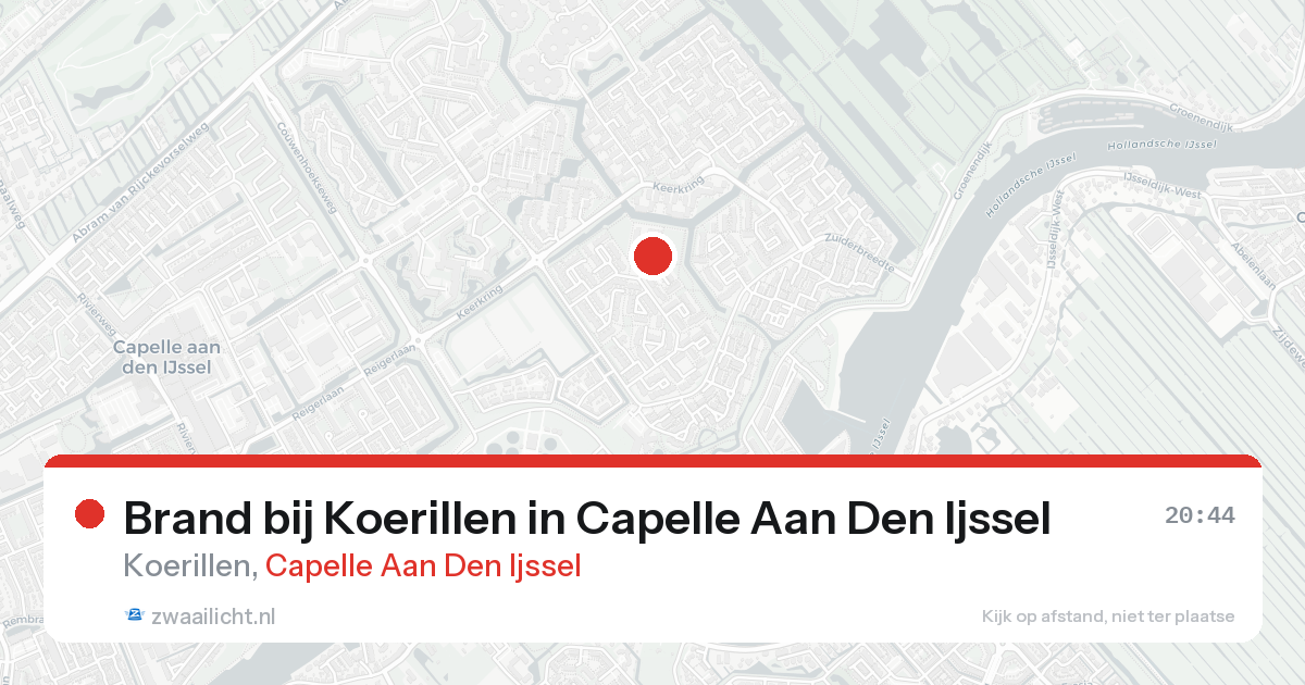 Brand bij Koerillen in Capelle Aan Den Ijssel — 16 aug 2026