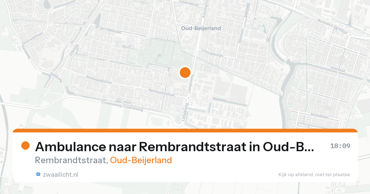Ambulance naar Rembrandtstraat in Oud-Beijerland — 22 mrt 2026