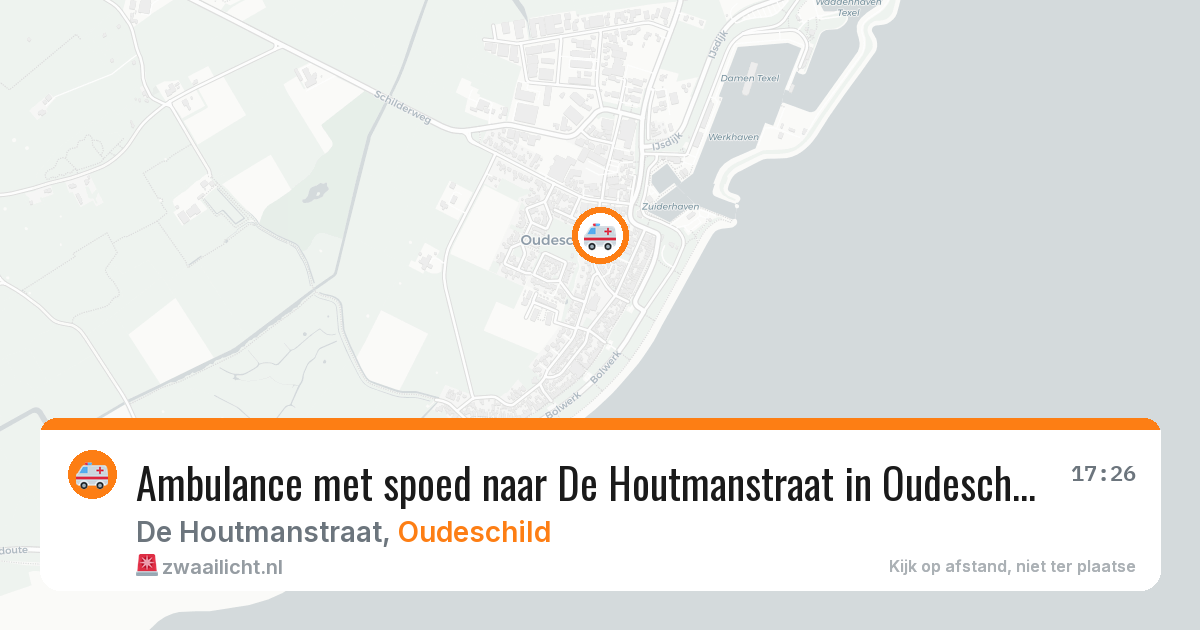Ambulance met spoed naar De Houtmanstraat in Oudeschild — 24 mrt 2026