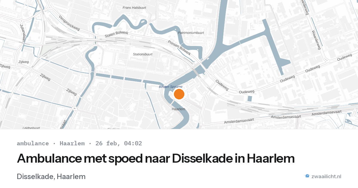 Ambulance met spoed naar Disselkade in Haarlem — 26 feb 2026