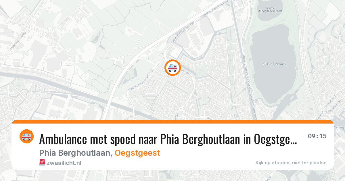 Ambulance met spoed naar Phia Berghoutlaan in Oegstgeest — 1 aug 2026
