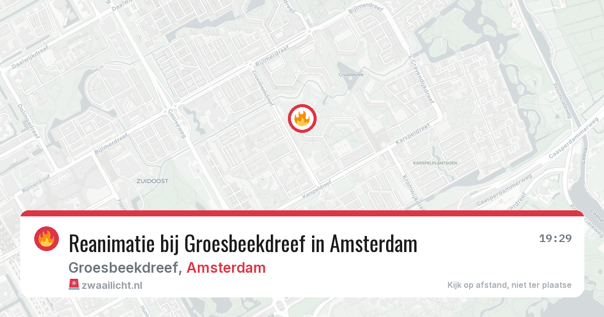 Reanimatie bij Groesbeekdreef in Amsterdam — 19 mrt 2026