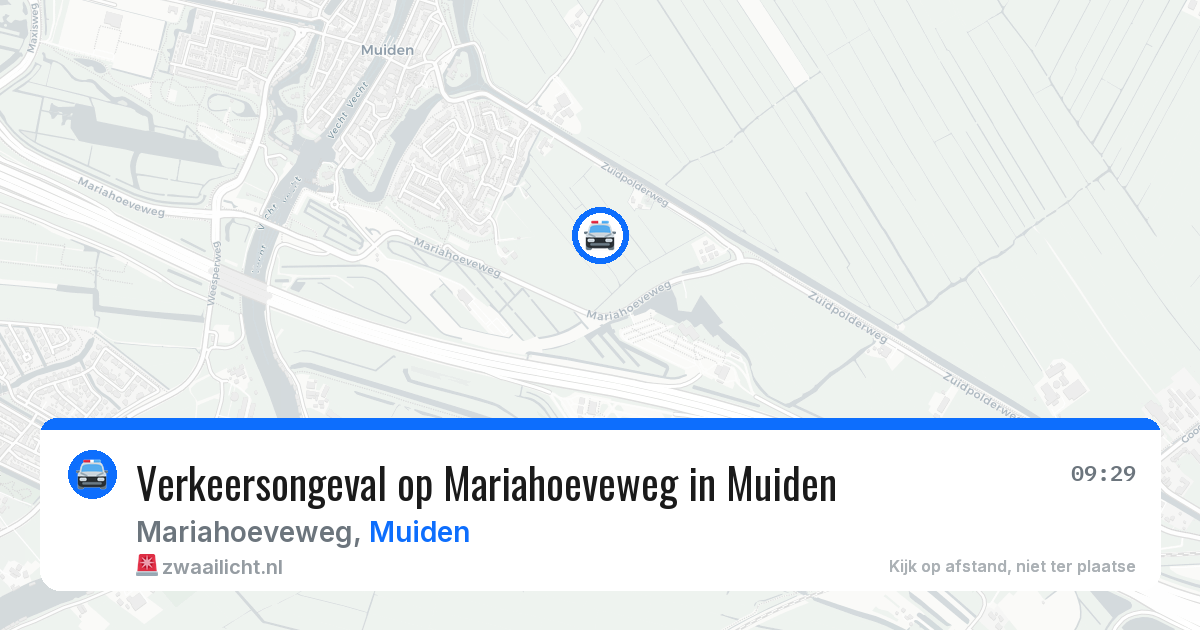 Verkeersongeval op Mariahoeveweg in Muiden — 19 jun 2026
