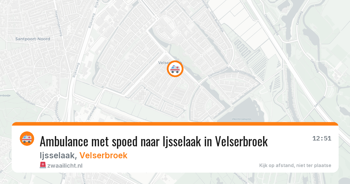 Ambulance met spoed naar Ijsselaak in Velserbroek — 29 jul 2026