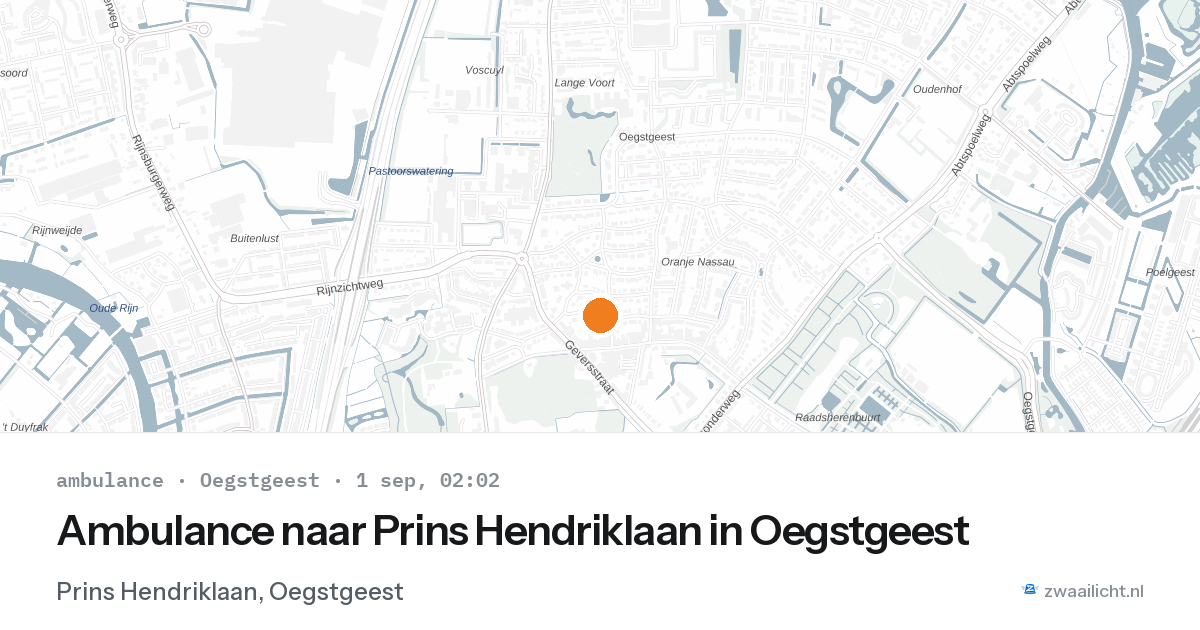 Ambulance naar Prins Hendriklaan in Oegstgeest — 1 sep 2026