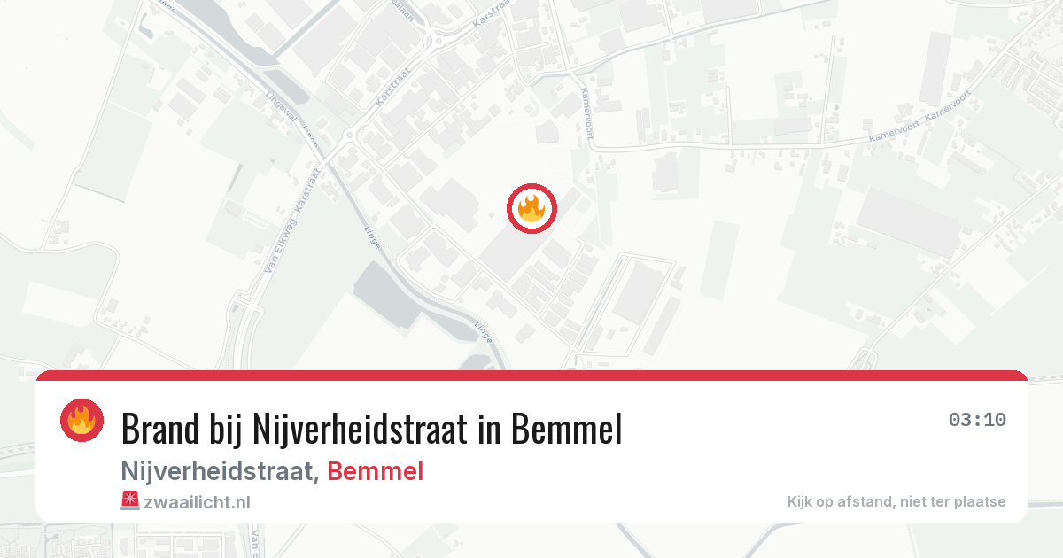 Brand bij Nijverheidstraat in Bemmel — 28 jun 2026