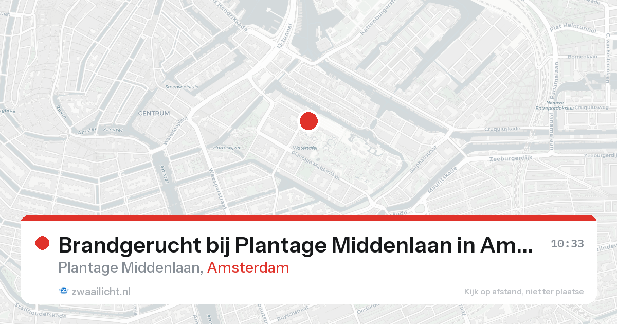 Brandgerucht bij Plantage Middenlaan in Amsterdam — 21 aug 2026