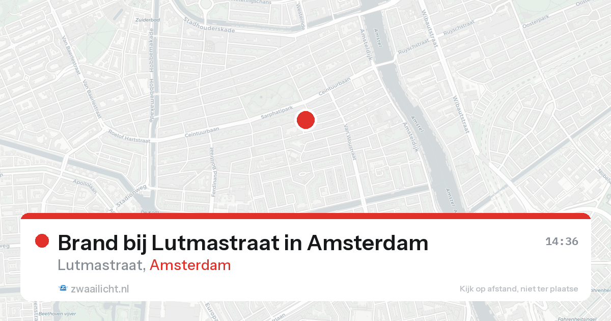 Brand bij Lutmastraat in Amsterdam — 18 aug 2026