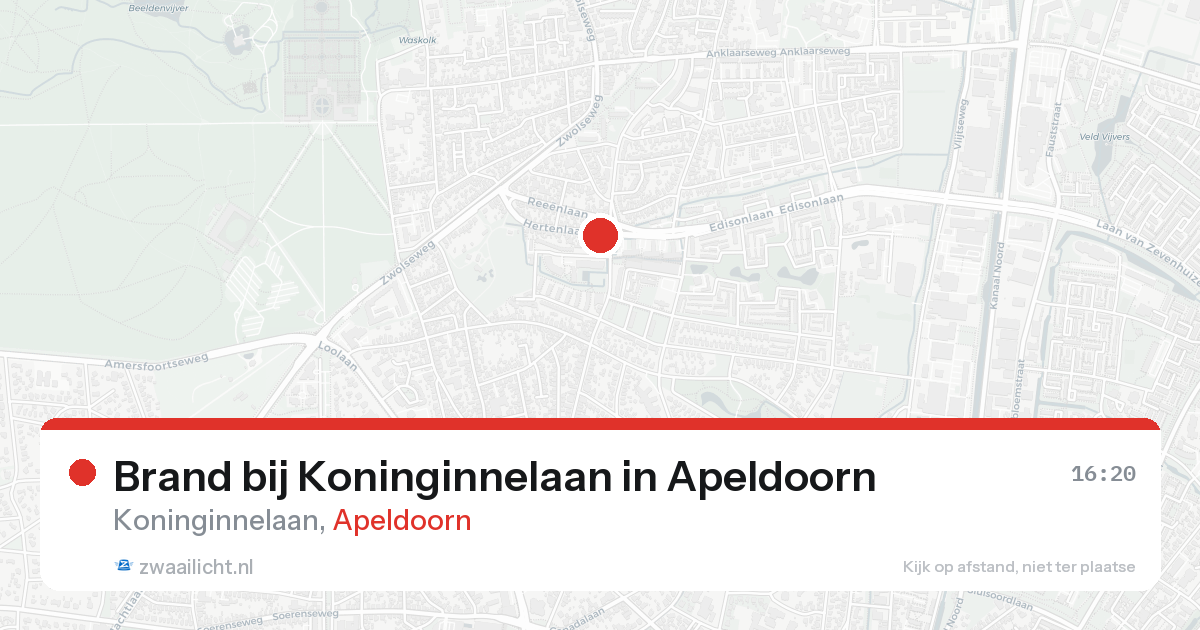 Brand bij Koninginnelaan in Apeldoorn — 17 aug 2026