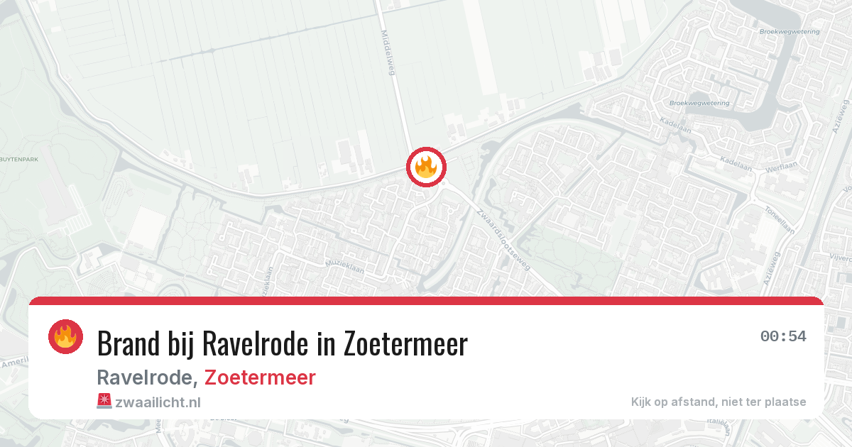 Brand bij Ravelrode in Zoetermeer — 20 jun 2026