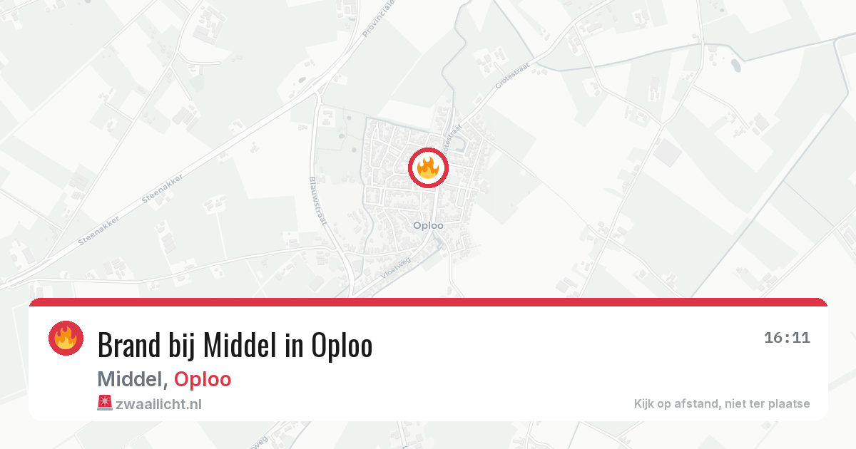 Brand bij Middel in Oploo — 21 jun 2026