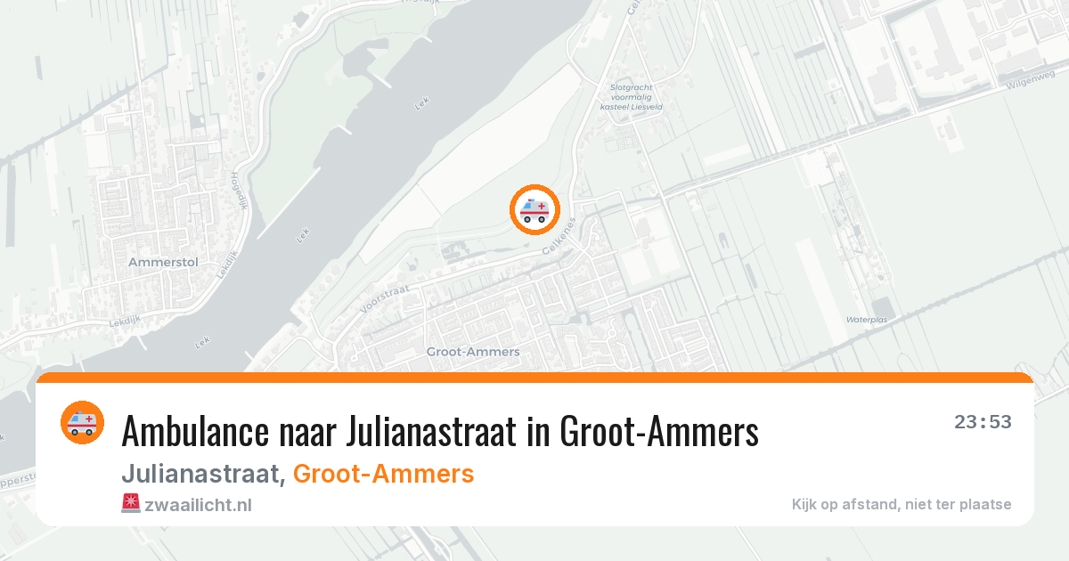 Ambulance naar Julianastraat in Groot-Ammers — 29 jul 2026