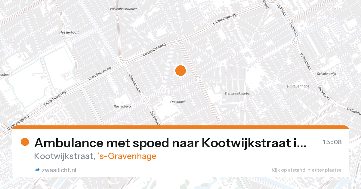 Ambulance met spoed naar Kootwijkstraat in 's-Gravenhage — 27 aug 2026