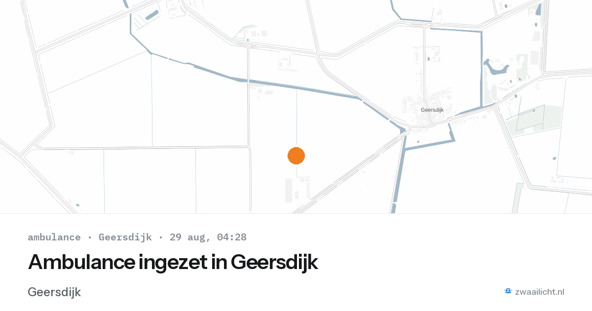 Ambulance ingezet in Geersdijk — 29 aug 2026