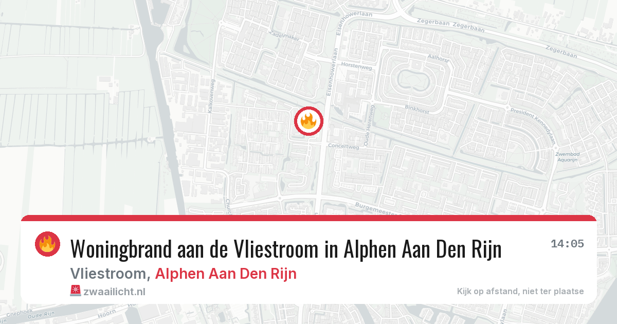 Woningbrand aan de Vliestroom in Alphen Aan Den Rijn — 26 jun 2026