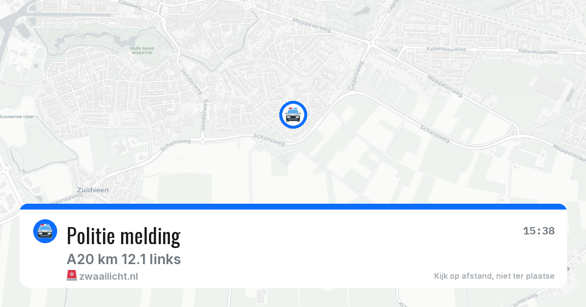 Politie melding — 20 jul 2026 | 🚨 Zwaailicht.nl