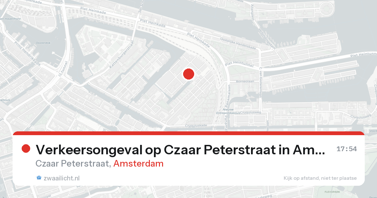Verkeersongeval op Czaar Peterstraat in Amsterdam — 25 aug 2026