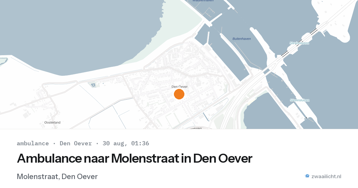 Ambulance naar Molenstraat in Den Oever — 29 aug 2026