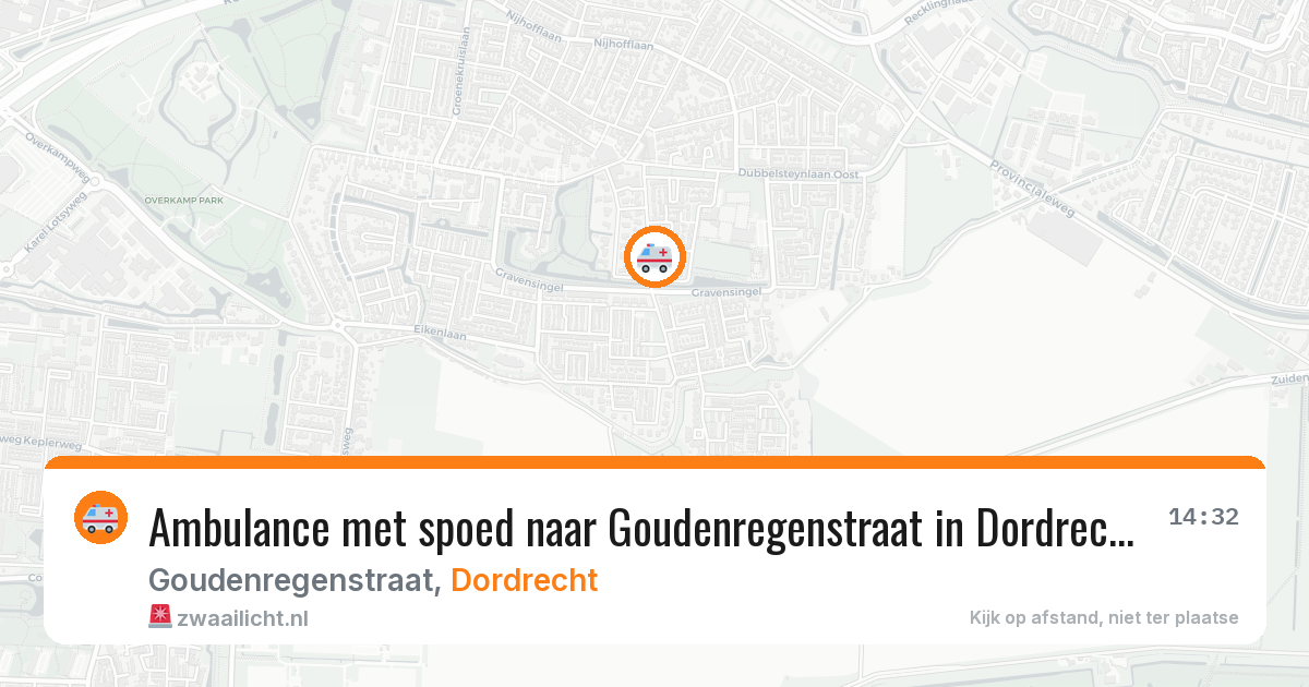 Ambulance met spoed naar Goudenregenstraat in Dordrecht — 27 jun 2026