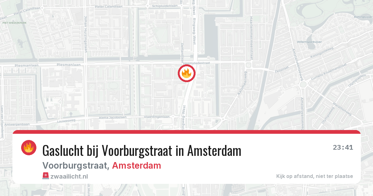 Gaslucht bij Voorburgstraat in Amsterdam — 5 mrt 2026