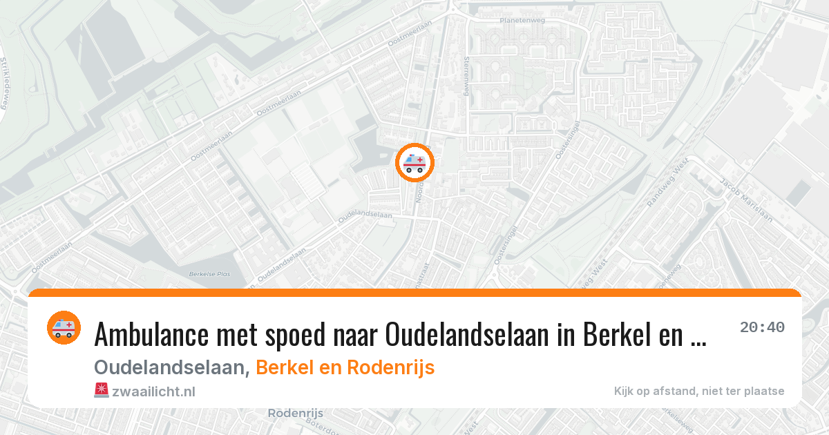 Ambulance met spoed naar Oudelandselaan in Berkel en Rodenrijs — 30 mei 2026